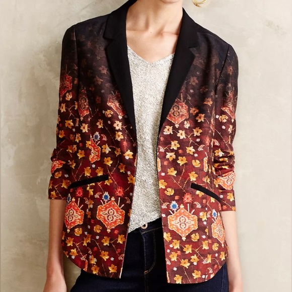 Anthropologie Jackets & Blazers - Anthropologie • Cartonnier Telluride Three Quarter Sleeves Ombré Blazer Size 6P